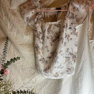 White floral shirts size L 10/12 girls